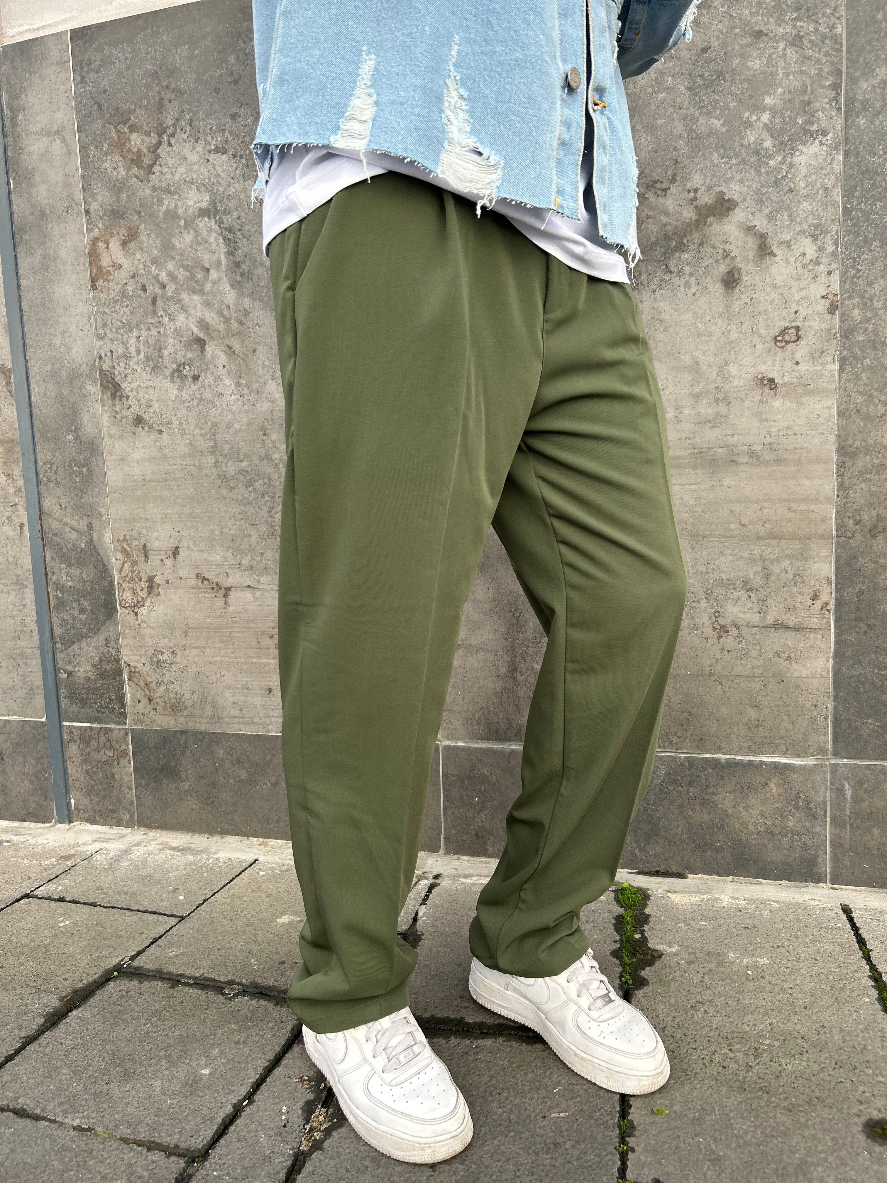 Pantalone Fondo Ampio Verde