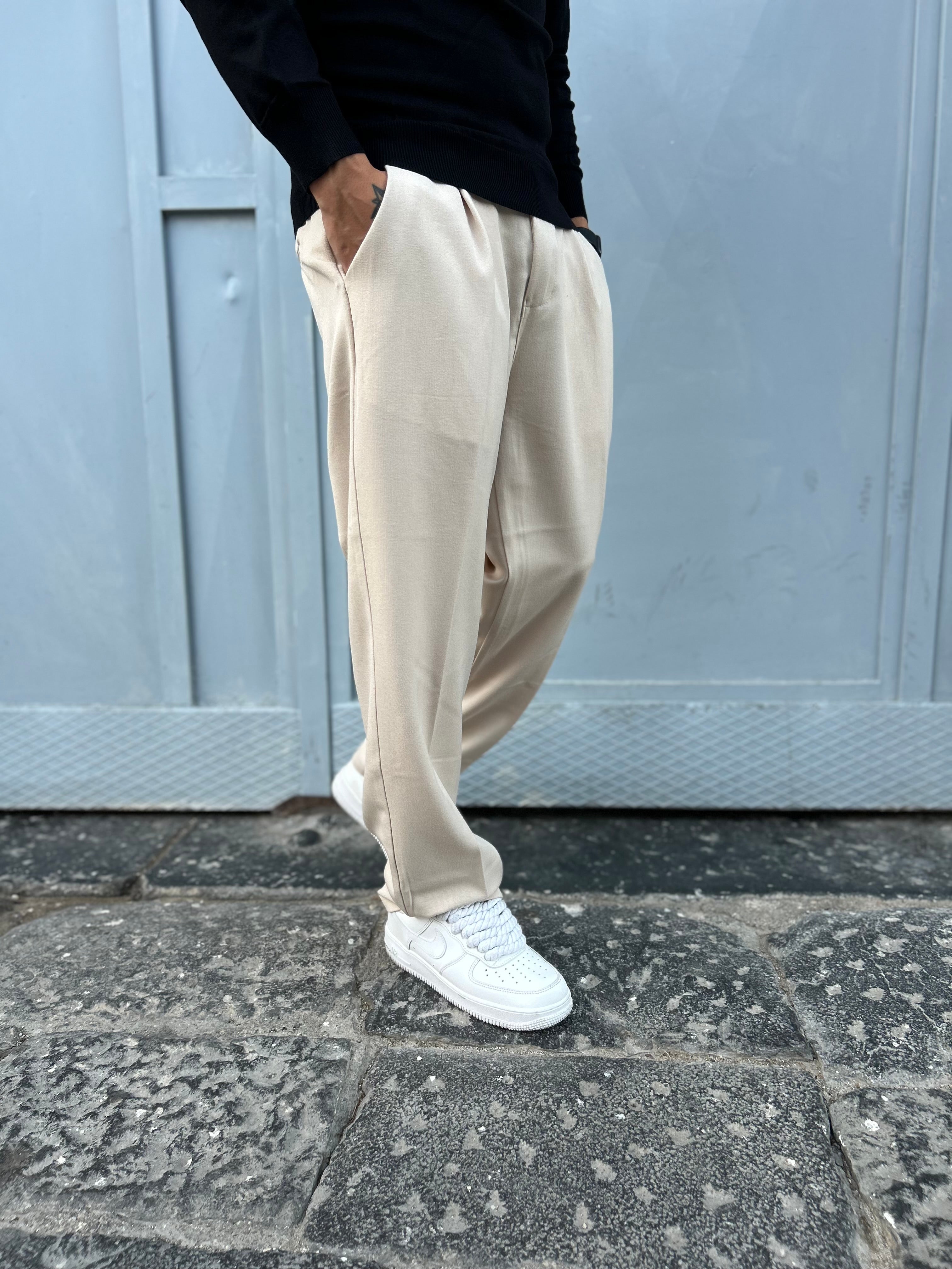 Pantalone Fondo Ampio Panna