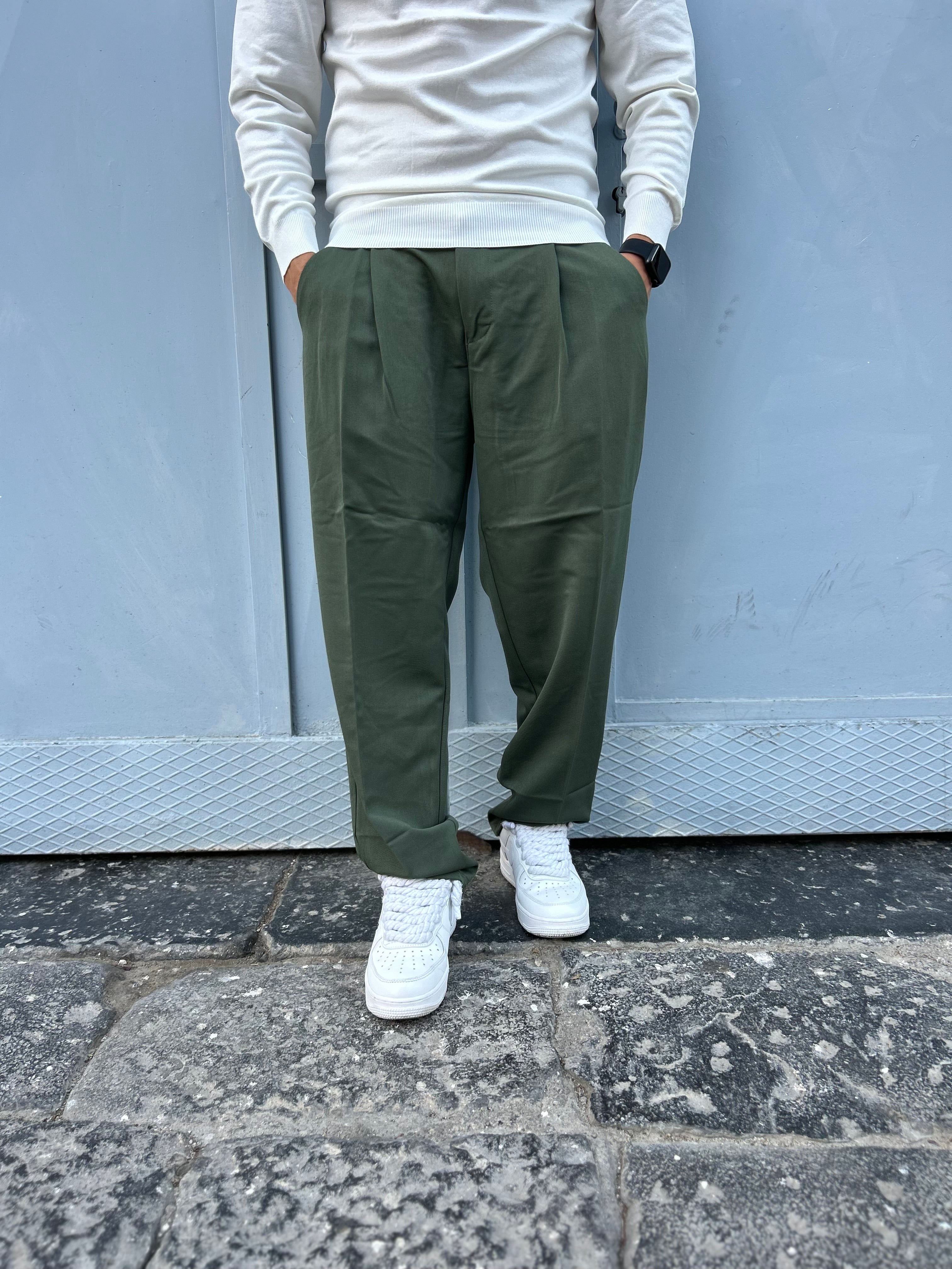 Pantalone Fondo Ampio Verde