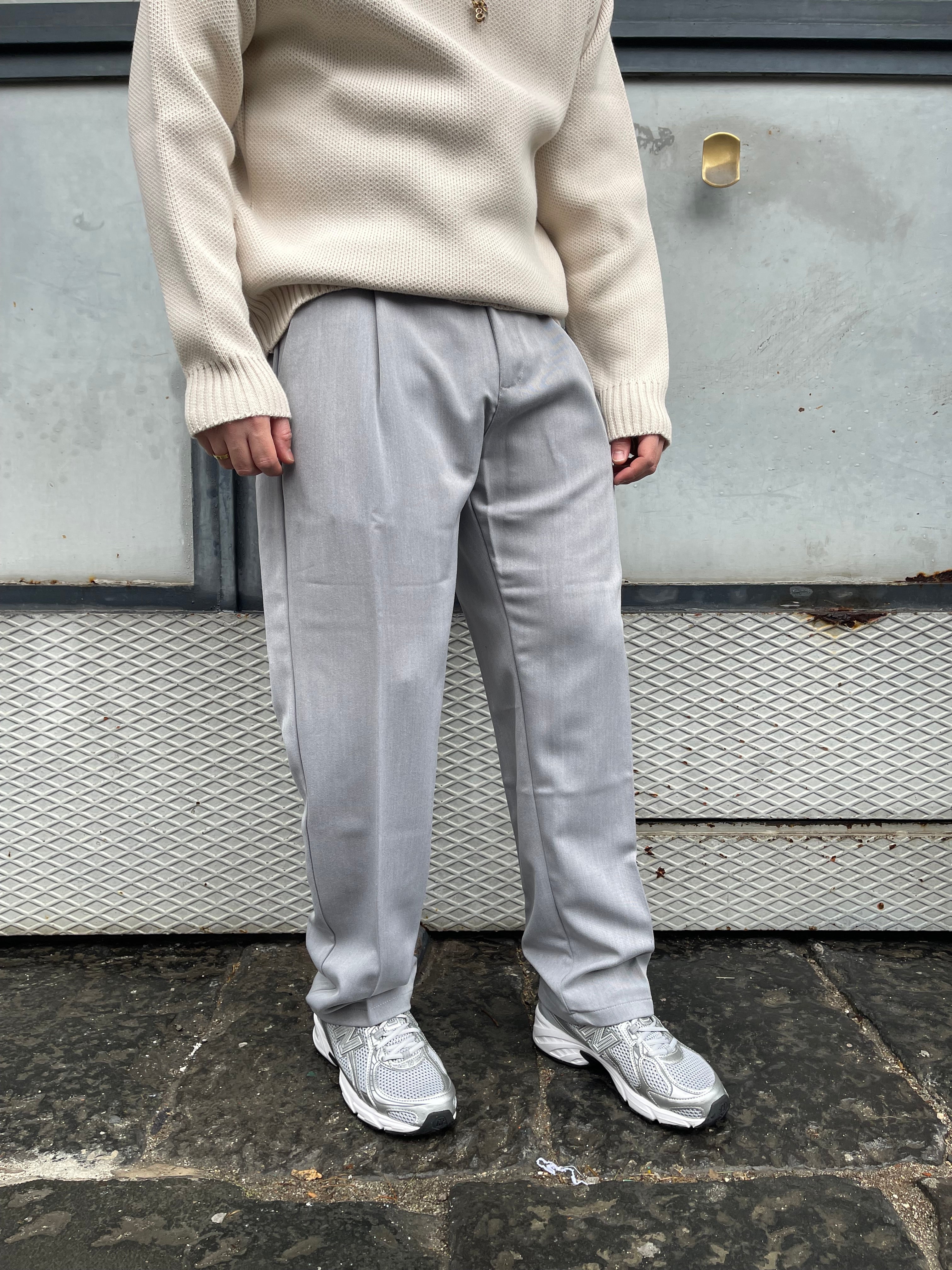 Pantalone Fondo Ampio Grigio