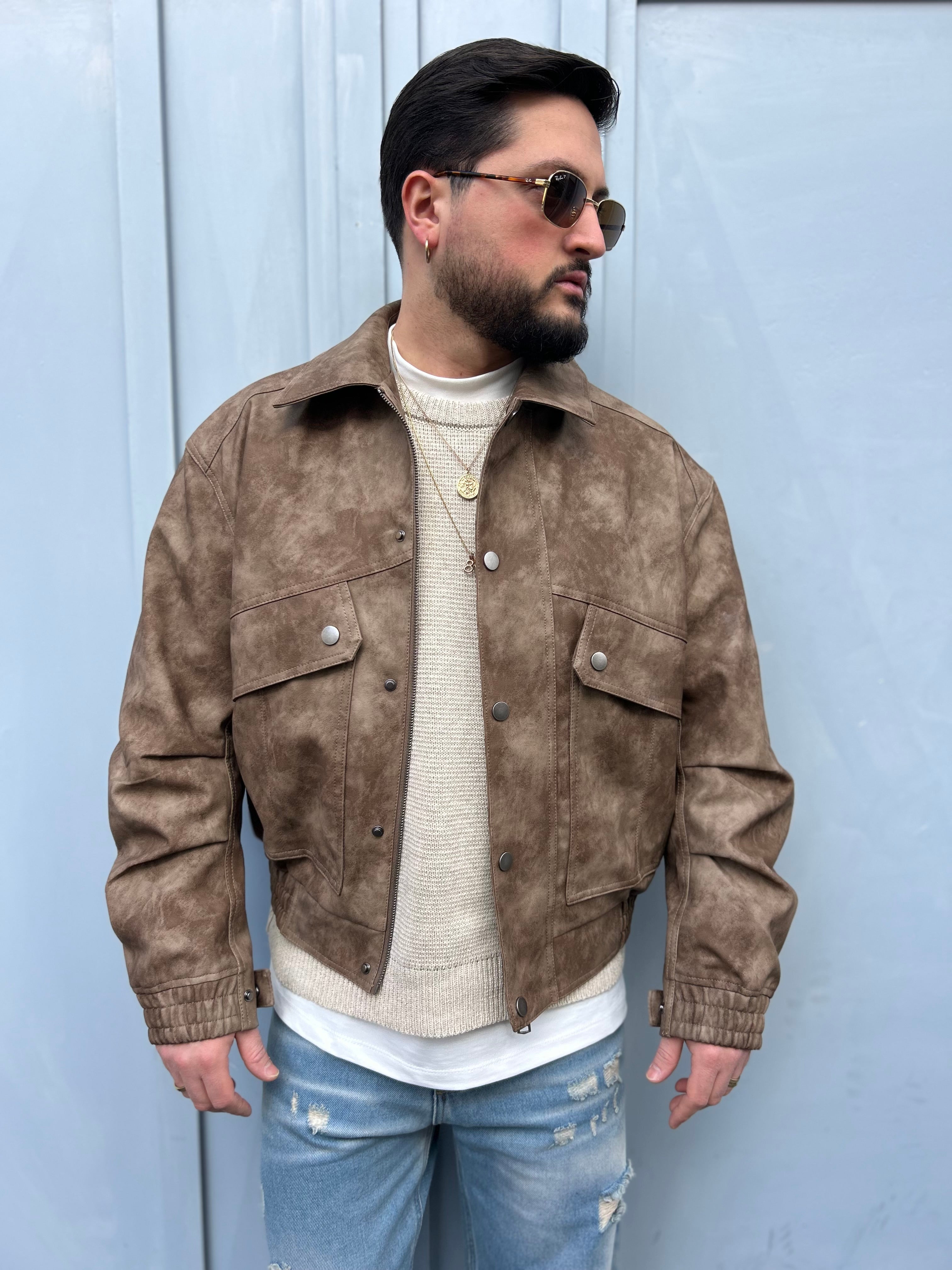 JACKET EFFETTO MARMORIZZATO