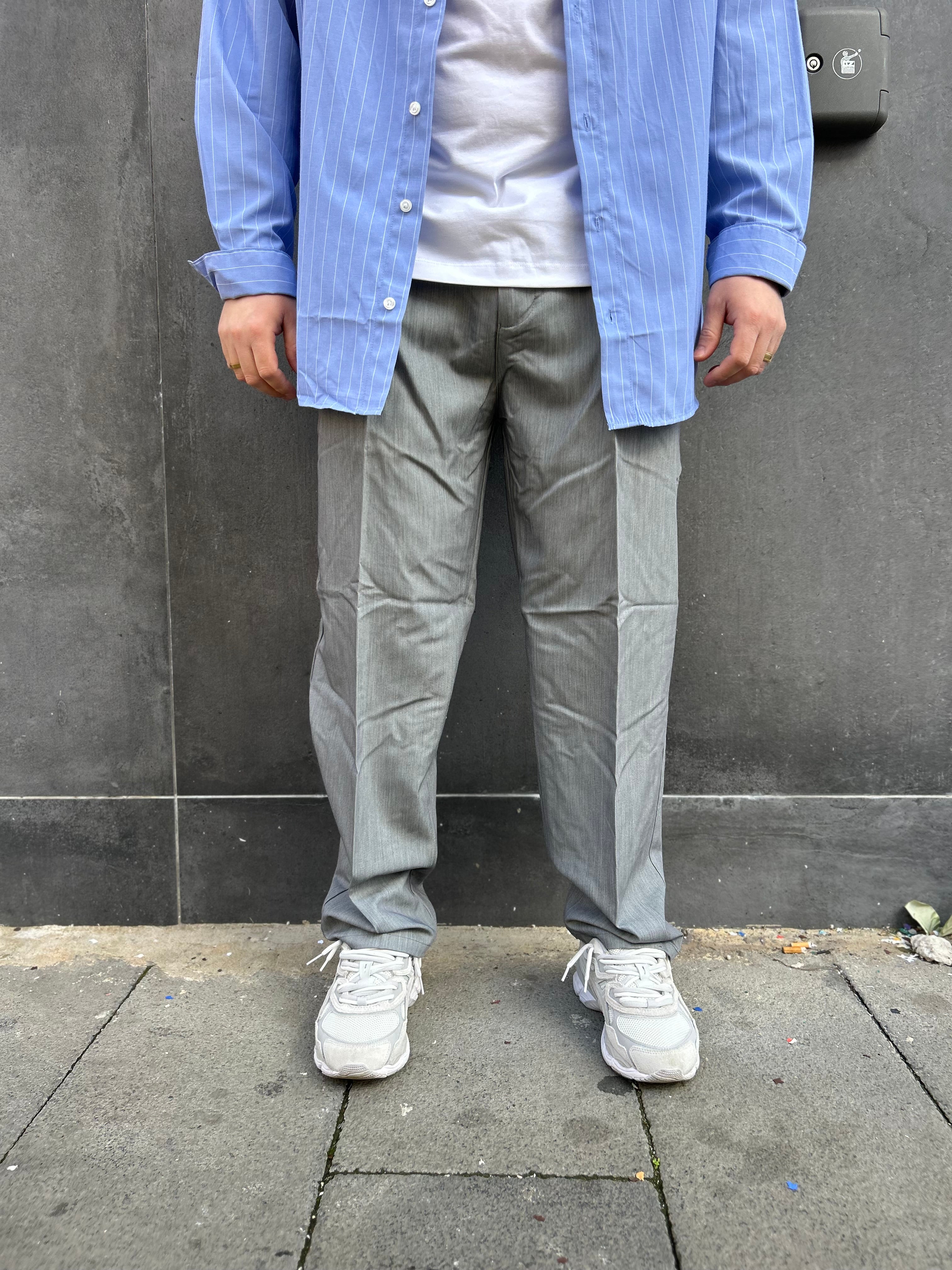 Pantalone Fondo Ampio Grigio