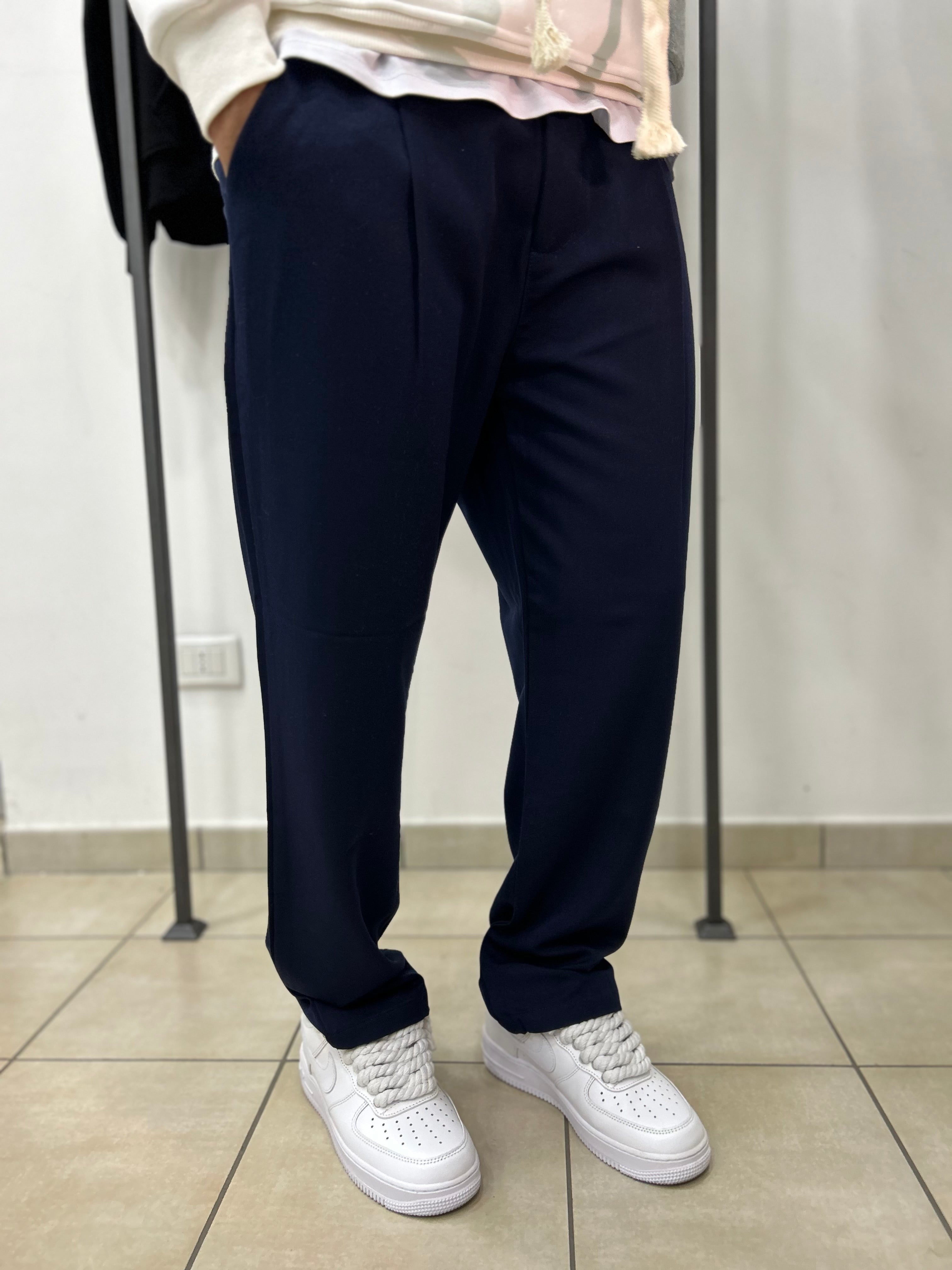 Pantalone Fondo Ampio Blu