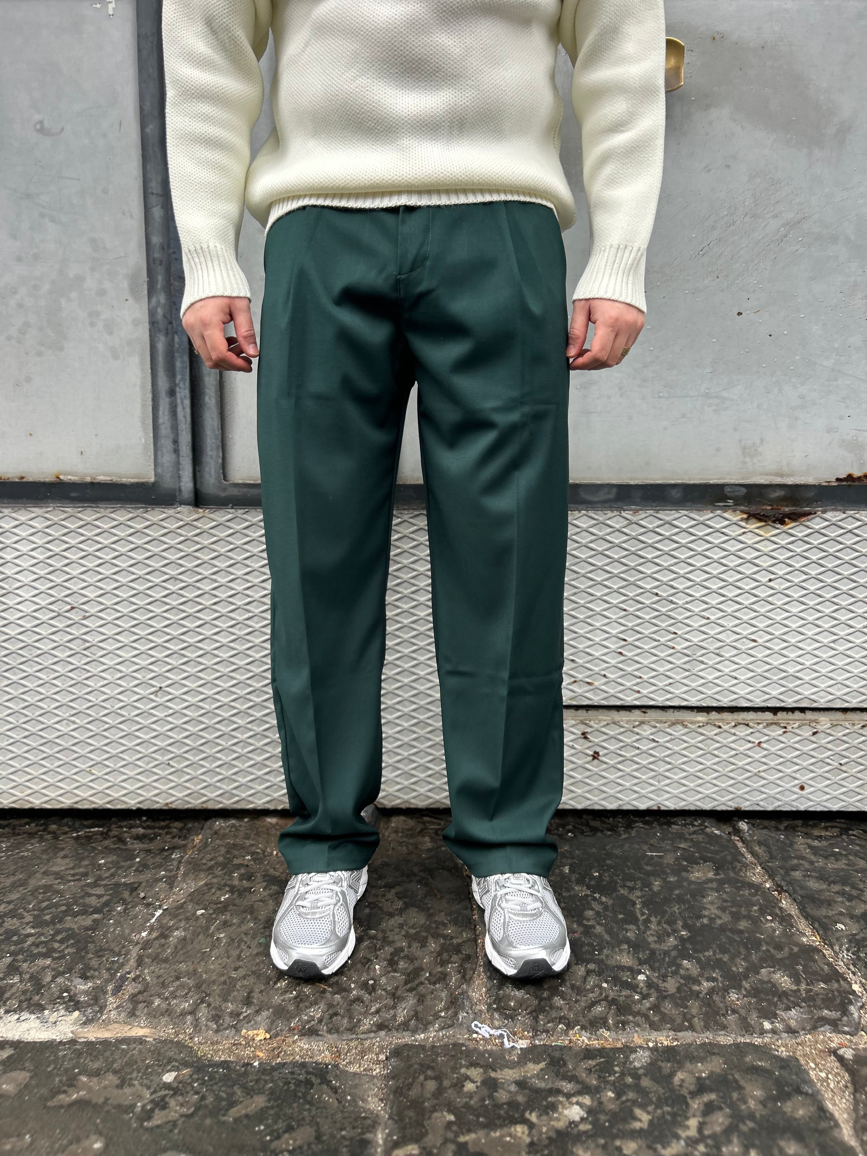 Pantalone Fondo Ampio Verde Gucci