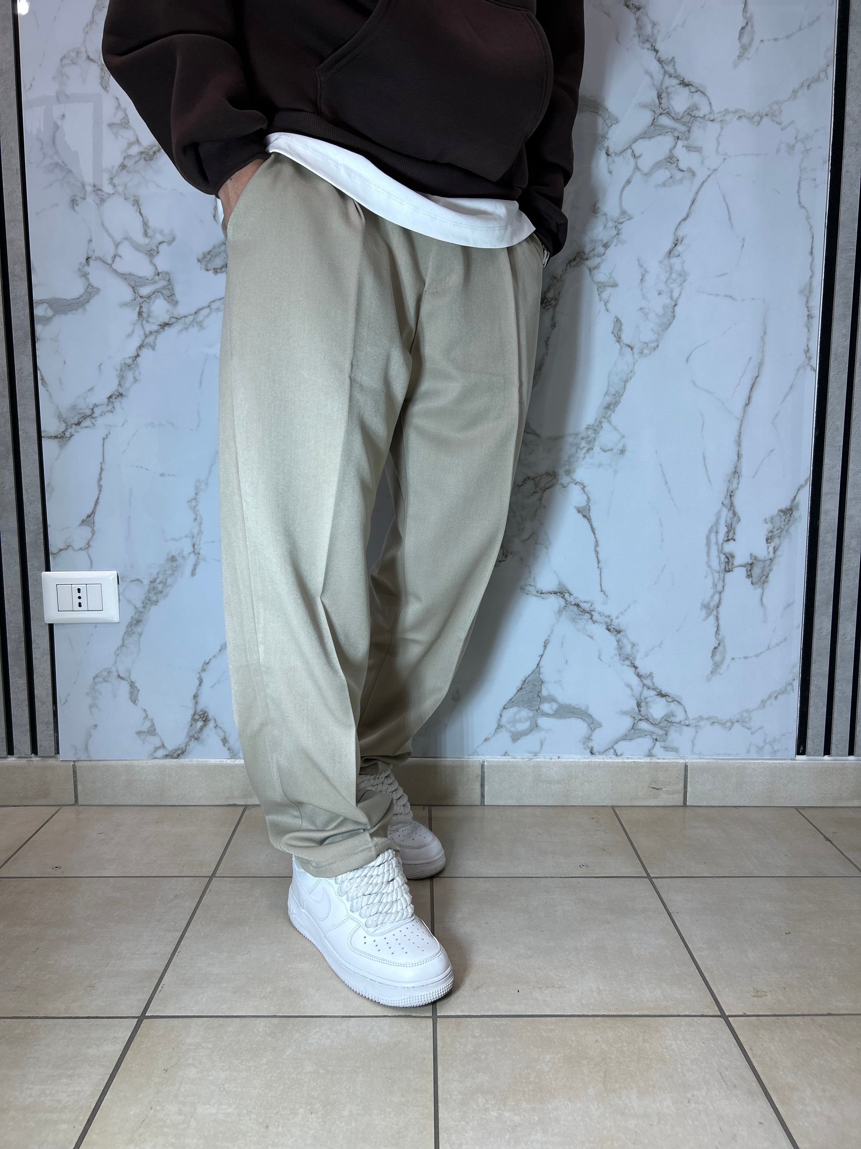 Pantalone Fondo Ampio Tortora