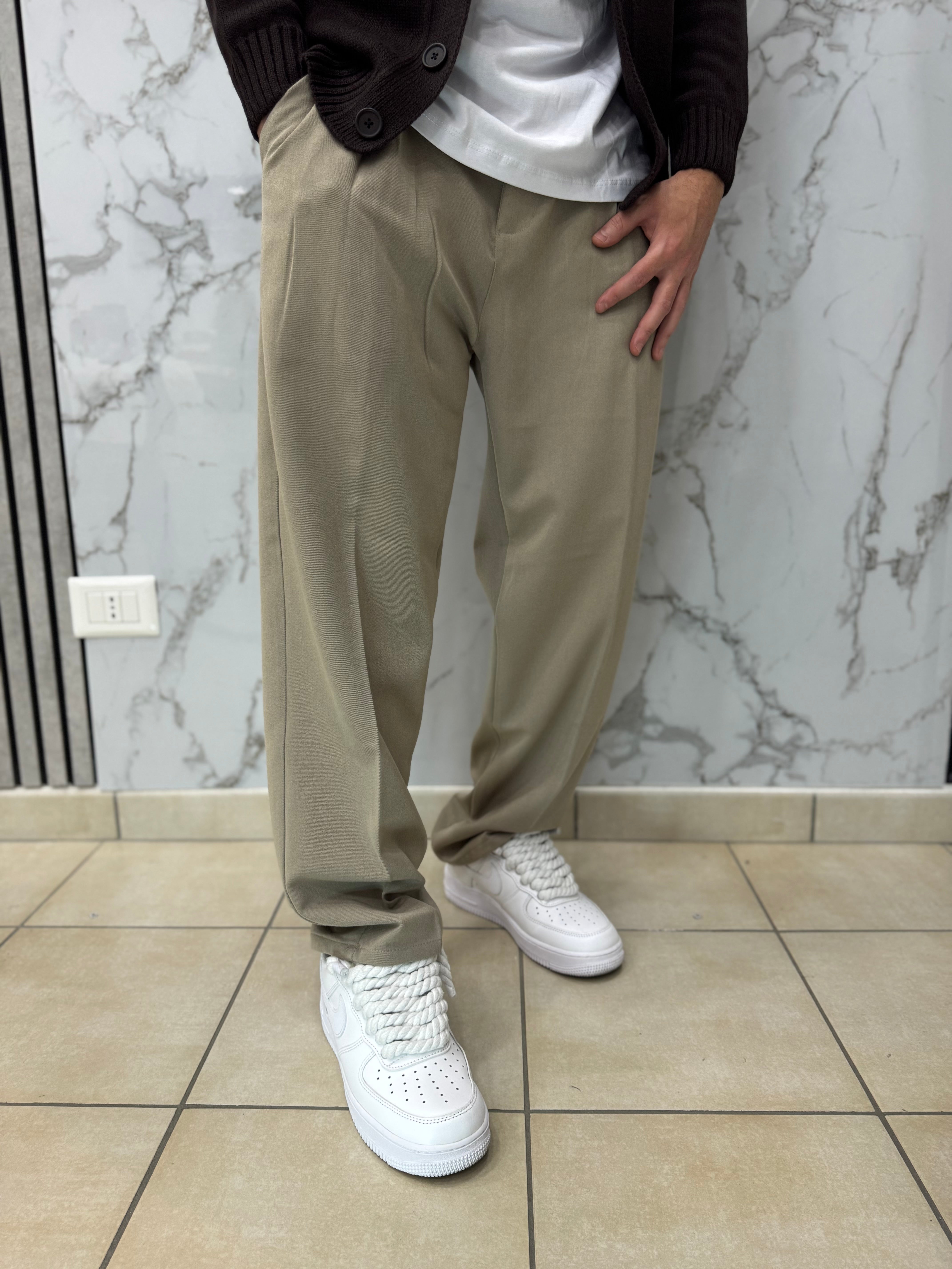 Pantalone Fondo Ampio Taupe