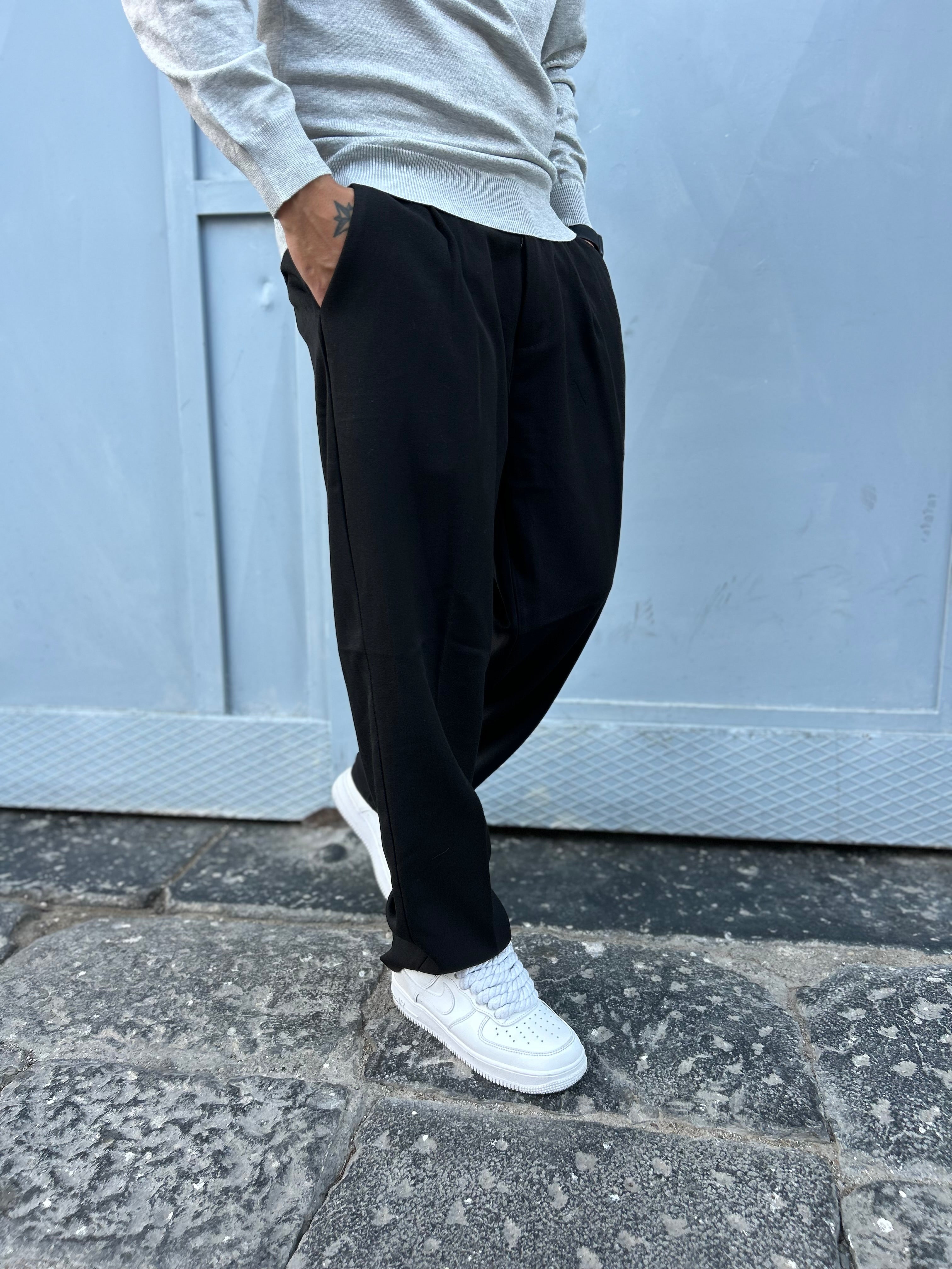 Pantalone Fondo Ampio Nero